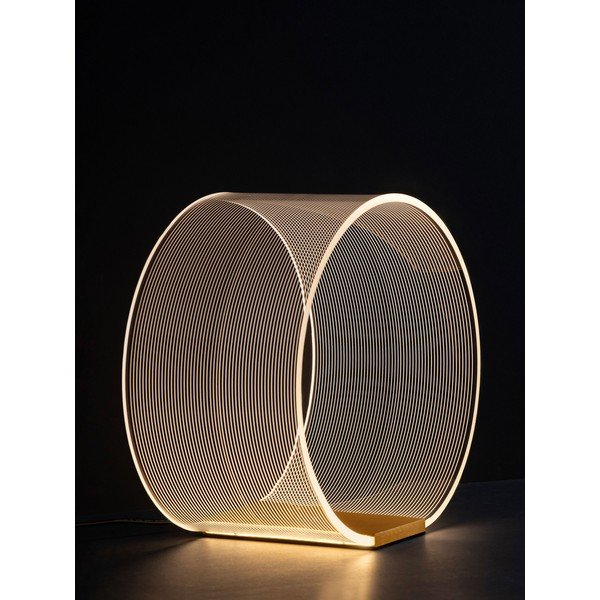 Aranyszínű alumínium LED dimmelhető asztali lámpa akrilüveg búrával (magasság 28 cm) Valentin – Nova Luce-image-4