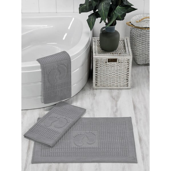 Szürke fürdőszobai kilépő szett 3 db-os 50x70 cm – Mila Home