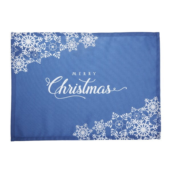 Honey Merry Christmas kék tányéralátét szett karácsonyi motívummal, 2 darab, 33 x 45 cm - Apolena