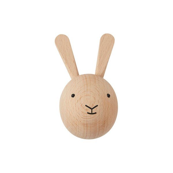 Natúr színű fali bükkfa akasztó Rabbit – OYOY Mini