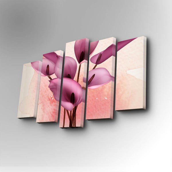 Pink Flower többrészes kép, 82 x 50 cm