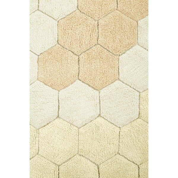 Okkersárga mosható kézi szövésű pamut kerek szőnyeg ø 140 cm Honeycomb Golden – Lorena Canals-image-4