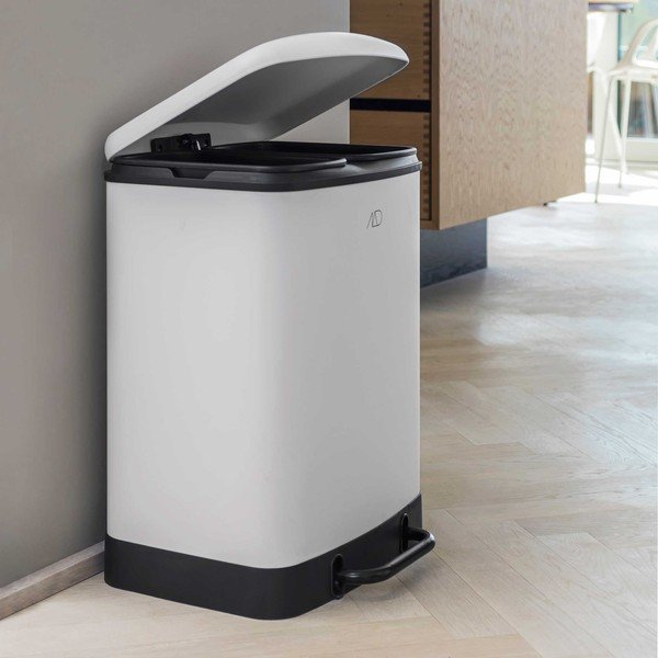 Fehér fém pedálos szelektív szemetes 24 l Wonda – Mette Ditmer Denmark-image-2