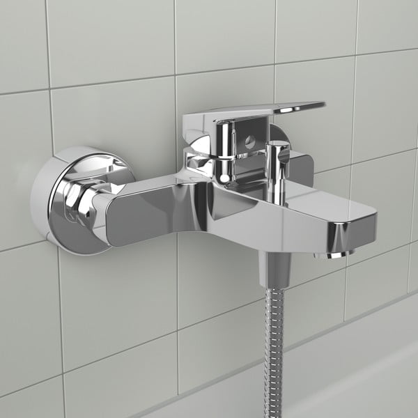 Fényes ezüstszínű csaptelep fürdőkádhoz, fali Ceraplan – Ideal Standard-image-1