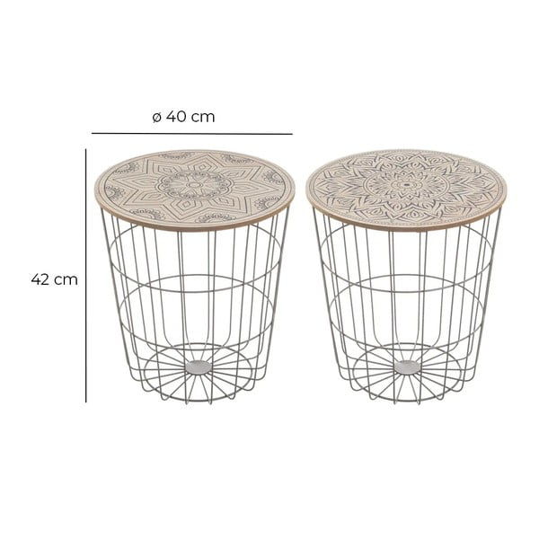 Kerek tárolóasztal szett 2 db-os ø 40 cm – Casa Selección-image-4