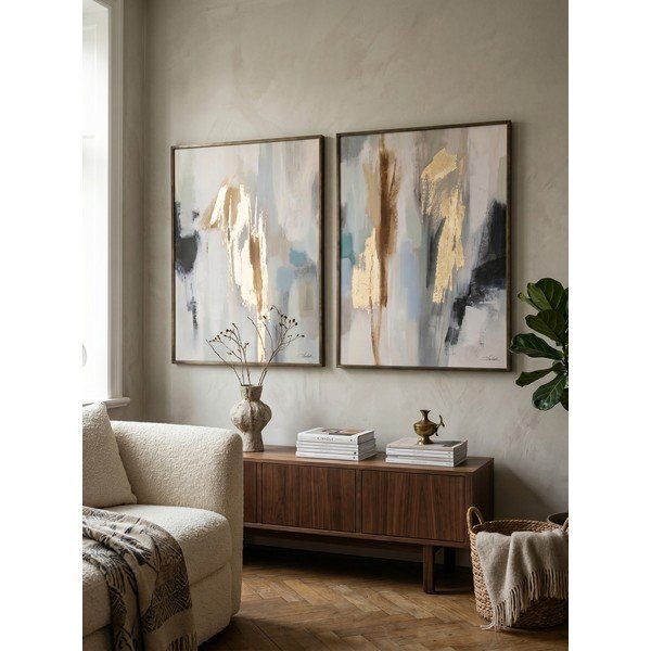 Nyomtatott keretezett-vászon kép szett kézzel festett részletekkel 2 db-os 60x80 cm Gallery – Bizzotto-image-1