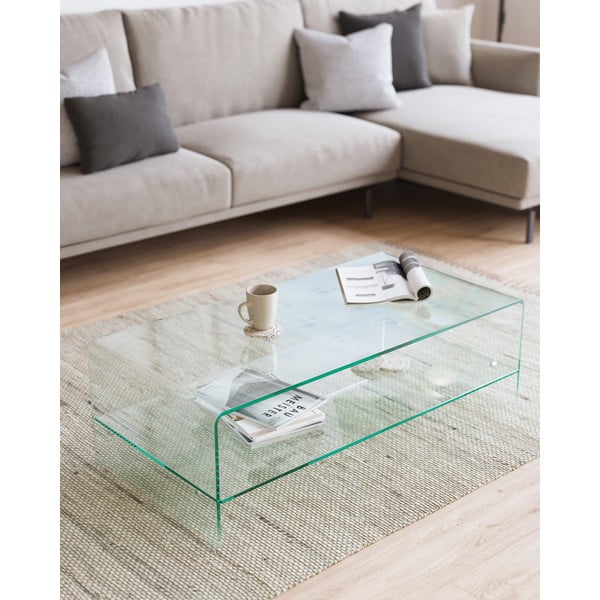 Üveg dohányzóasztal 55x110 cm Burano – Kave Home-image-4