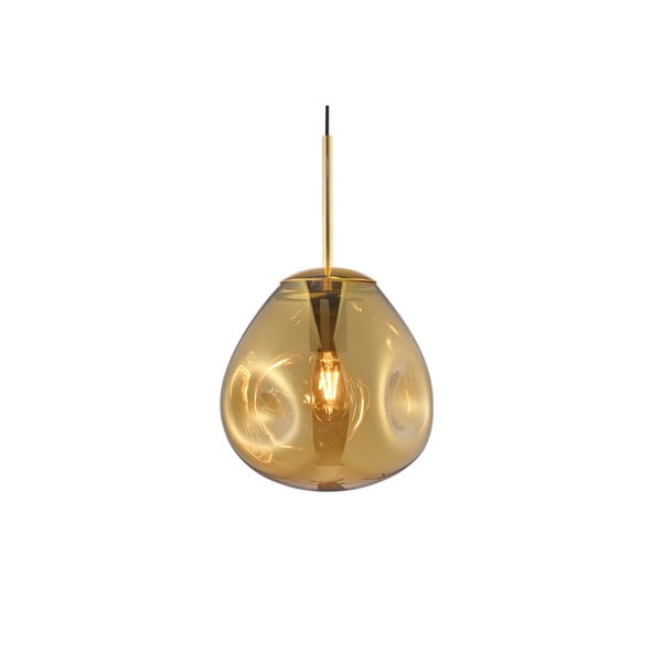 Pendulum fújt üvegből készült aranyszínű függőlámpa, magasság 20 cm - Leitmotiv