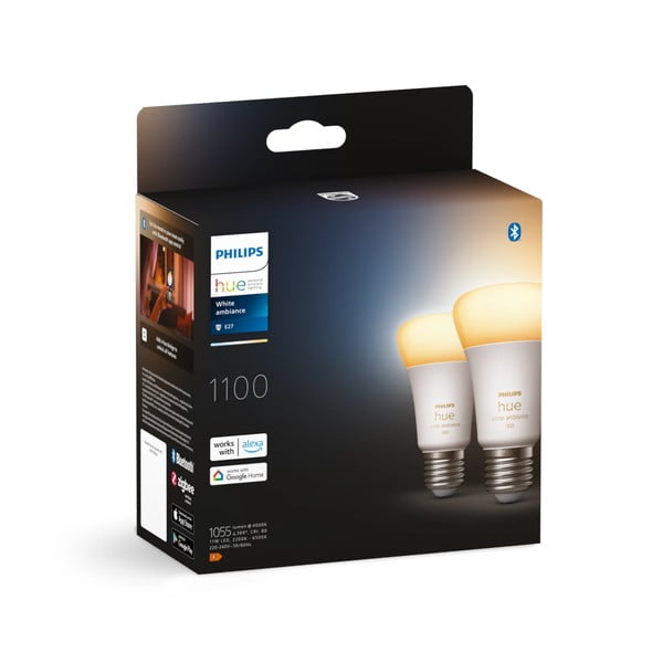 LED okos izzó szett 2 db-os E27, 11 W White ambiance – Philips Hue-image-2