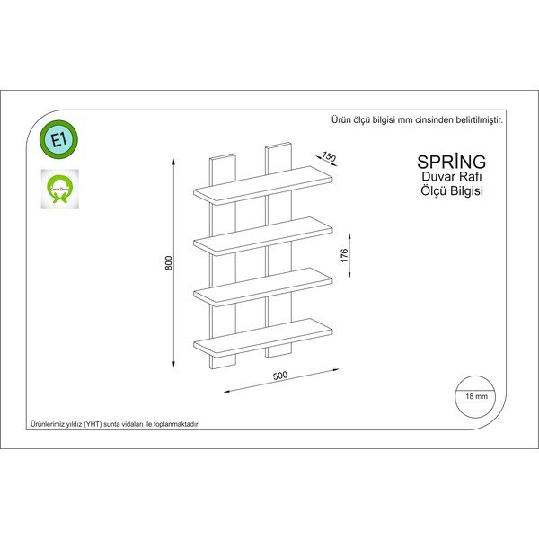 Fehér többszintes fali polc Spring – Gauge Concept-image-2