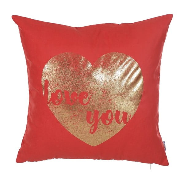 Shimmering Heart piros párnahuzat, 45 x 45 cm - Mike & Co. NEW YORK
