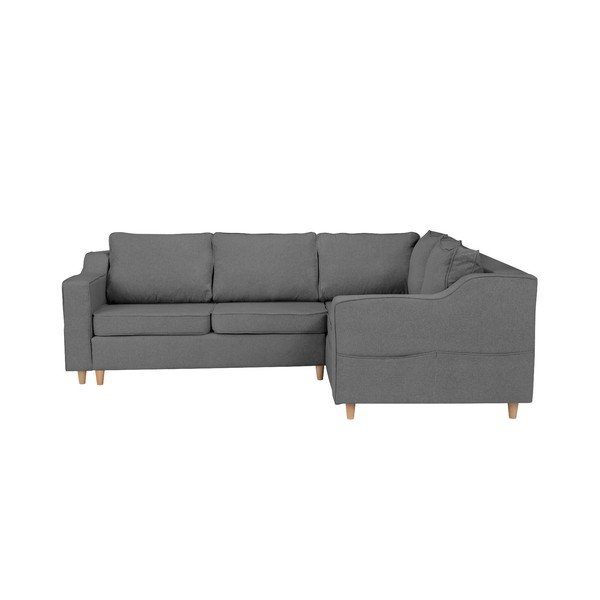 Jonquille szürke négyszemélyes kinyitható kanapé, jobb oldali - Mazzini Sofas-image-1