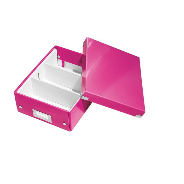Office rózsaszín rendszerező doboz, hossz 28 cm Click&Store - Leitz