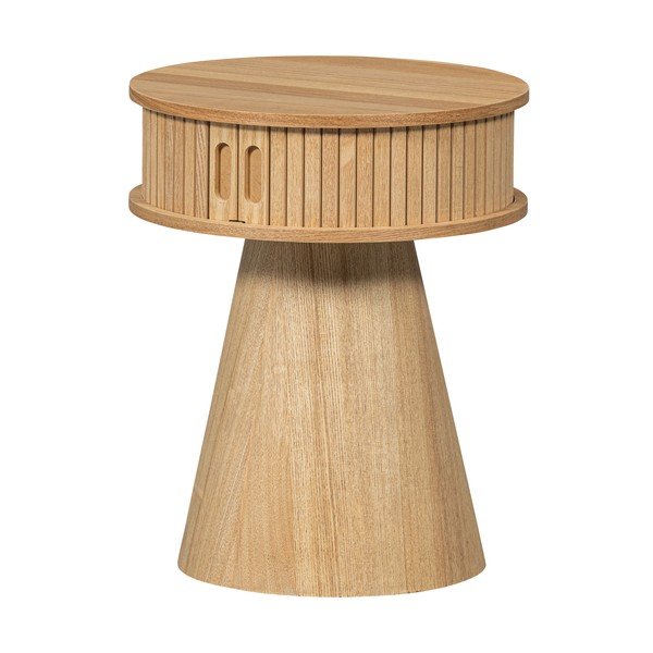 Natúr színű éjjeliszekrény borovi fenyő dekorral Karri – WOOOD-image-2