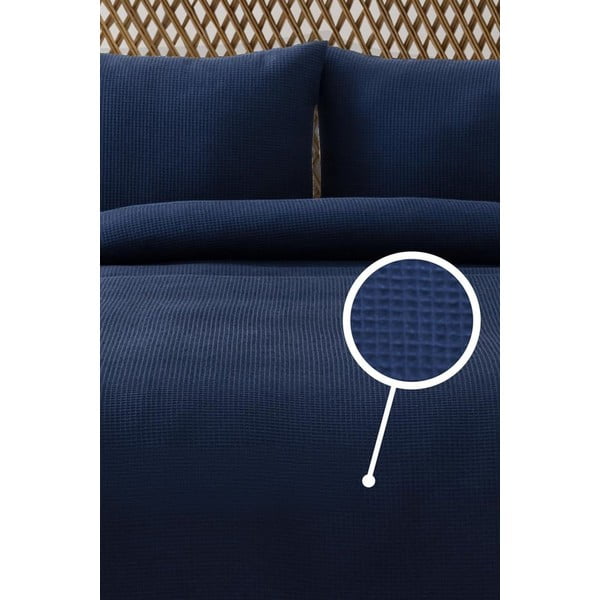 Sötétkék ágytakaró 200x220 cm Waffle – Mijolnir-image-1
