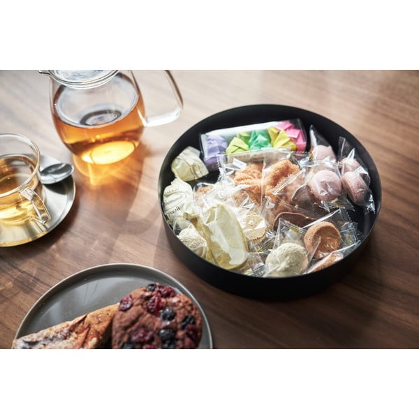 Fekete fedeles fém tárolódoboz ø 22x6 cm Rin – YAMAZAKI-image-4