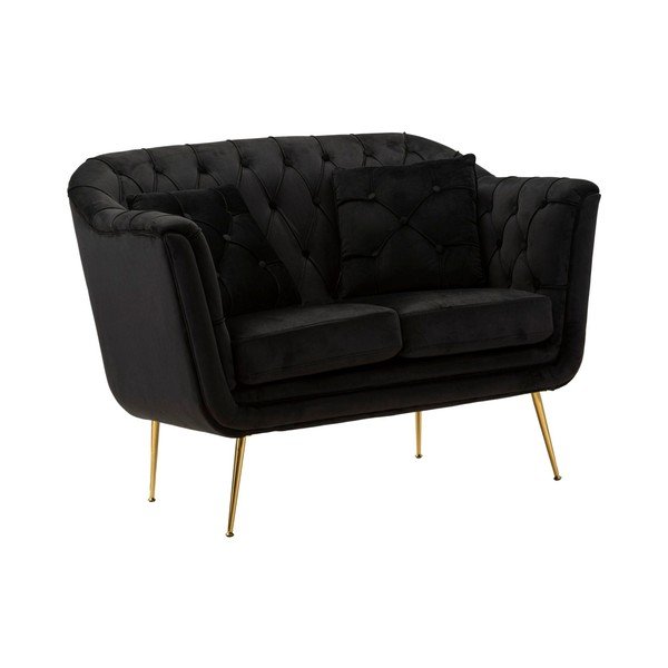 Fekete bársony kanapé 130 cm Budapest – Mauro Ferretti-image-2