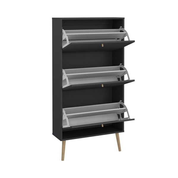 Antracitszürke billenő ajtós cipőtartó Bodo – Tvilum-image-4