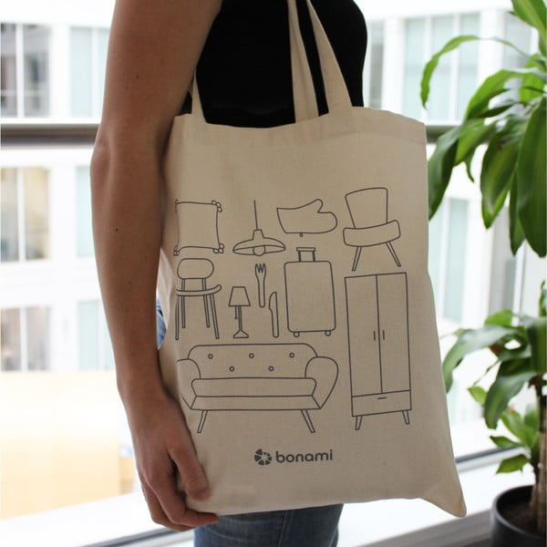 Krémszínű vászontáska - Bonami-image-4