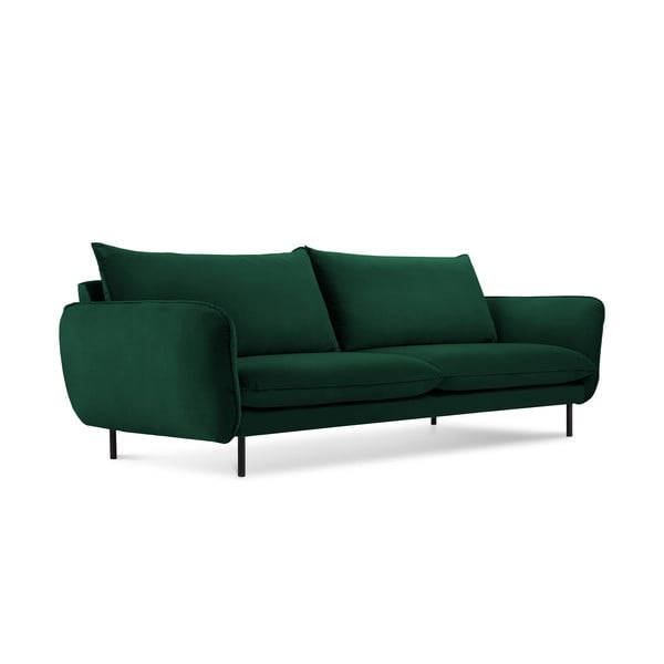 Sötétzöld bársony kanapé 230 cm Vienna – Cosmopolitan Design