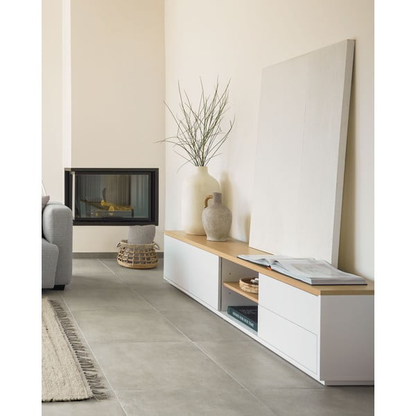 Fehér TV-állvány 200x44 cm Abilen – Kave Home-image-3