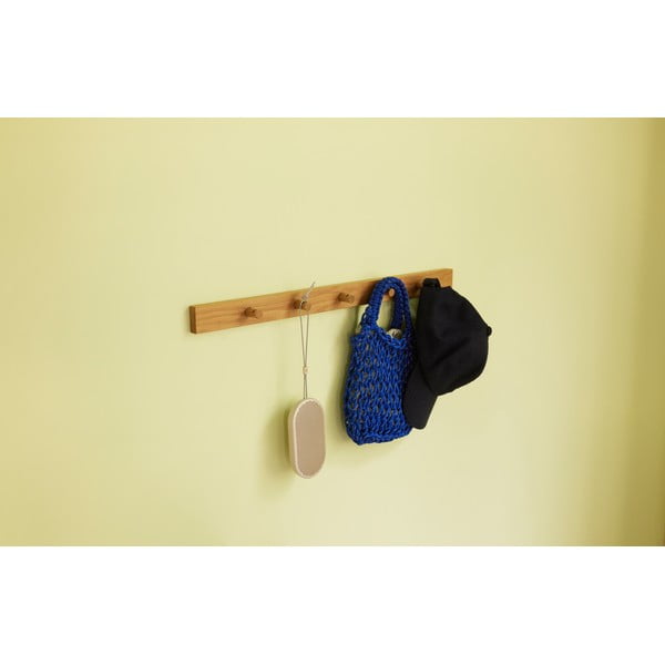 Natúr színű fali fogas tölgyfa dekorral 60 cm Cosplay – Hübsch-image-2