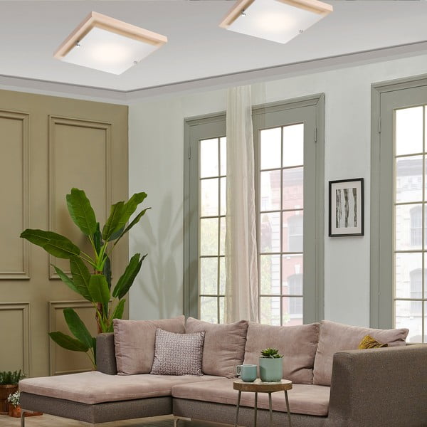 Barna-natúr színű mennyezeti lámpa 30x30 cm Pedro – LAMKUR-image-3