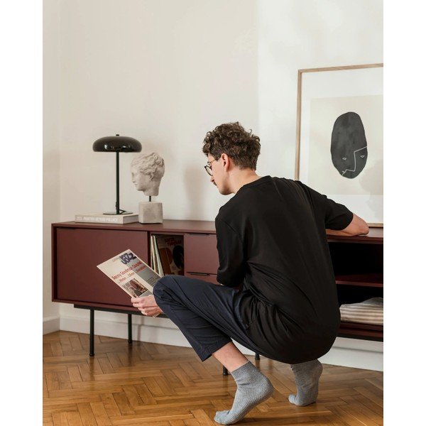 Borvörös TV-állvány 189x61x42 cm Mod – noo.ma-image-2