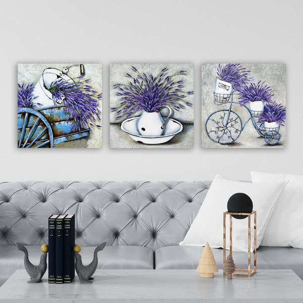 Kép szett 3 db-os 30x30 cm Lavender – Wallity-image-1