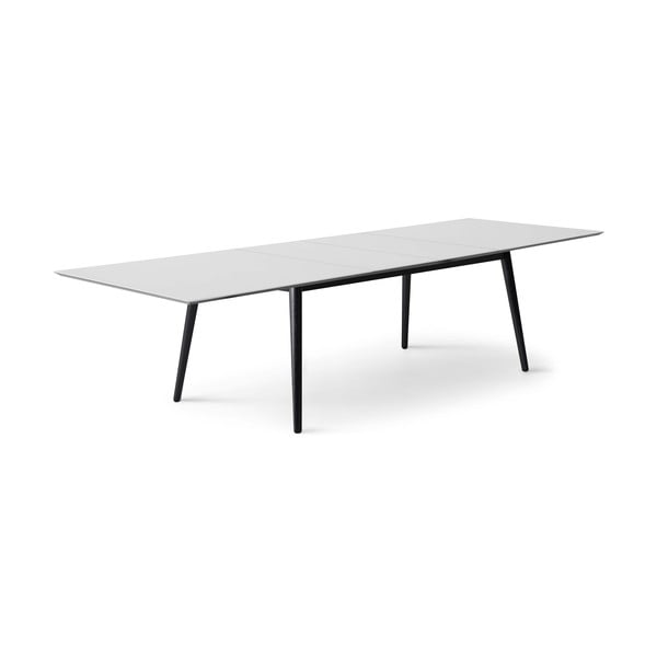 Fehér-fekete bővíthető étkezőasztal fehér asztallappal 100x210 cm Meza – Hammel Furniture-image-1