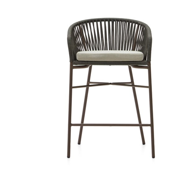 Zöld fém-párnázott kerti bárszék Yanet – Kave Home-image-2