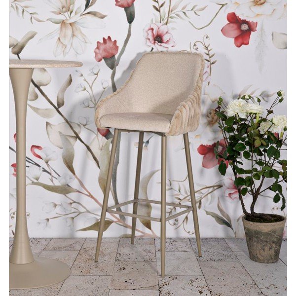 Krémszínű kárpitozott karfás bárszék szett 2 db-os (ülésmagasság 78 cm) Alaska – Mauro Ferretti-image-1