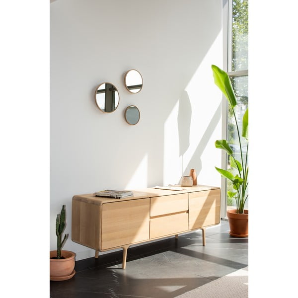 Fawan Natural TV-állvány tömör tölgyfából - Gazzda-image-2