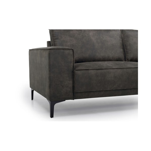 Antracitszürke bőrutánzat sarokkanapé (jobb oldali) Copenhagen – Scandic-image-1