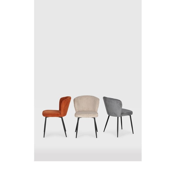 Szürke kordbársony étkezőszék szett 4 db-os Megan – Marckeric-image-1