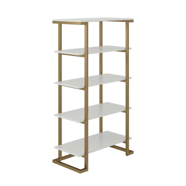 Ella fehér-aranyszínű polcos állvány, 76 x 141 cm - CosmoLiving by Cosmopolitan-image-3