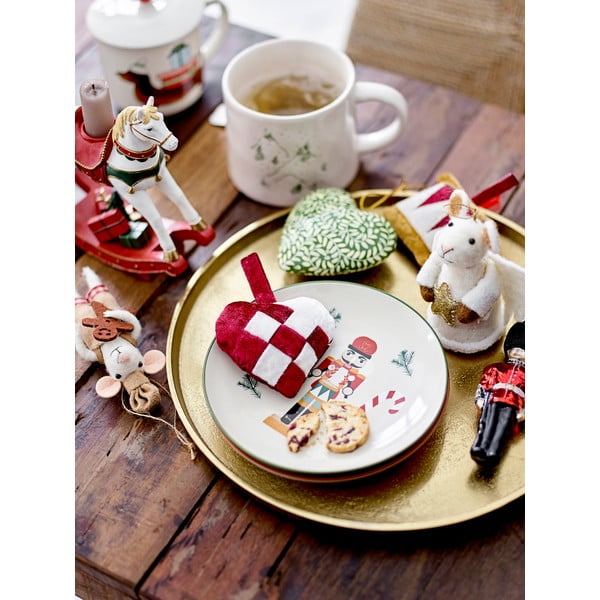 Krémszínű agyagkerámia desszertes  tányér készlet karácsonyi mintával, 2 db-os, ø 16 cm Jolly – Bloomingville-image-1