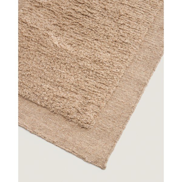 Bézs kézi szövésű gyapjú futószőnyeg 80x200 cm Marely – Kave Home-image-2