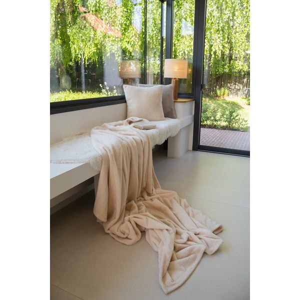 Elefántcsont színű mikroplüss takaró 150x200 cm Pippa – Tiseco Home Studio-image-4