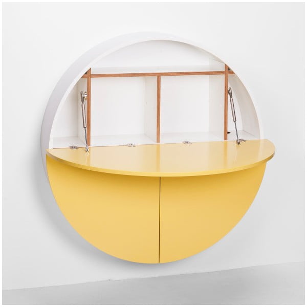 Pill sárga-fehér többfunkciós fali asztal - EMKO-image-2