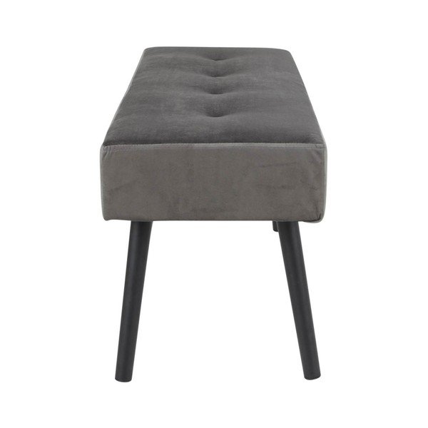 Skiby szürke bársony kárpitos párnázott pad, 100 x 35 cm - House Nordic-image-1