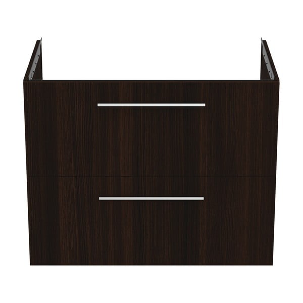 Sötétbarna fali mosdó alatti szekrény tölgyfa dekorral 80x63 cm i.Life B – Ideal Standard
