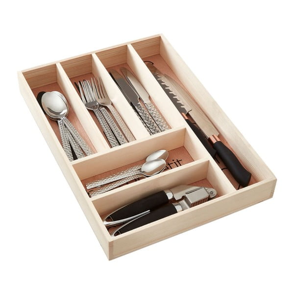 Natúr színű fa evőeszköztartó fiókba 30 x 42 cm Bessan – Premier Housewares-image-1