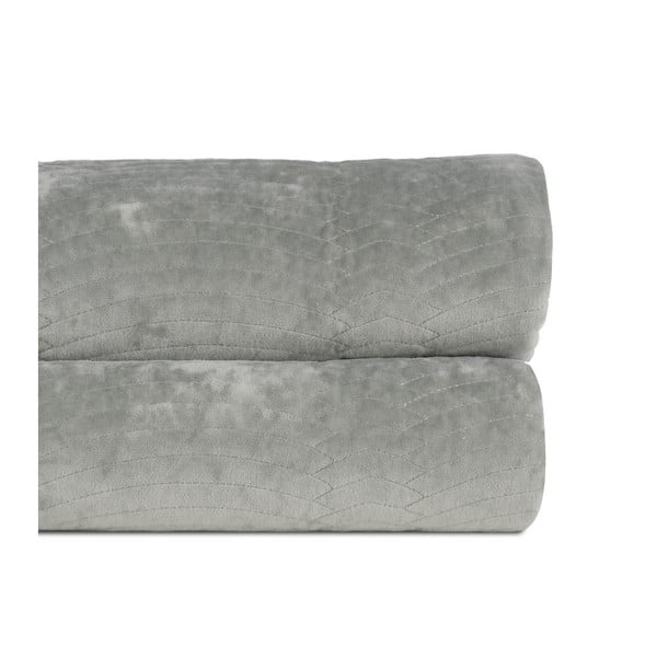 Szürkészöld bársony steppelt ágytakaró 230x260 cm – Ixia