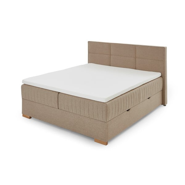 Bézs ágyneműtartós boxspring ágy 180x200 cm Tambo – Meise Möbel