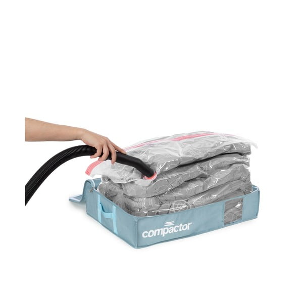 Vákuumos műanyag ágy alatti tárolódoboz 65x45x15,5 cm Blue Edition – Compactor-image-1