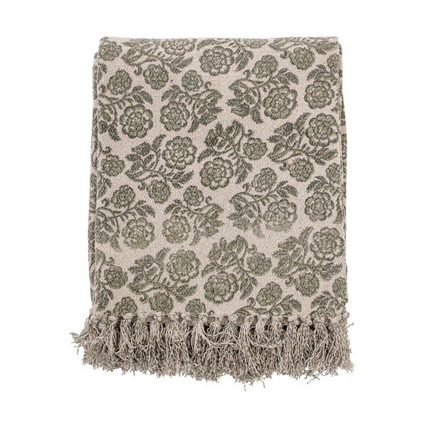 Ritchi szürke-zöld karácsonyi pamutkeverék takaró, 150 x 120 cm - Bloomingville-image-1