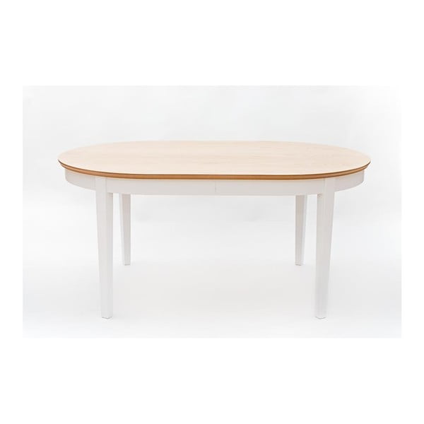 Family fehér bővíthető étkezőasztal tölgyfa furnér elemekkel, 165 - 215 x 105 cm - We47