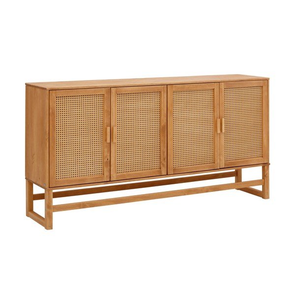 Jolene borovi fenyő komód rattan ajtókkal, szélesség 170 cm - Støraa-image-1