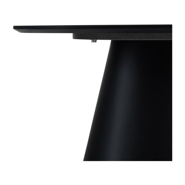 Fekete-sötétszürke dohányzóasztal márvány dekoros asztallappal ø 80 cm Tango – Furnhouse-image-2